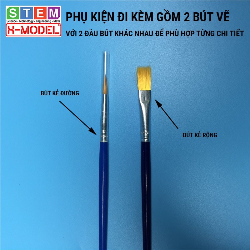 Đồ chơi sáng tạo STEM Bộ dụng cụ tô màu acrylic graffiti 12 màu kèm 2 bút vẽ sơn XMODEL cho bé [ Giáo dục STEM, STEAM]