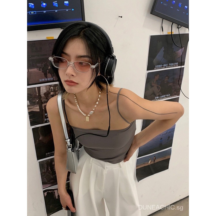 Áo hai dây DUNEA rYN1 màu trơn không gọng có đệm ngực thời trang cho nữ