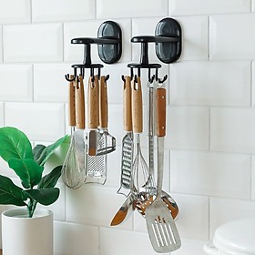Giá móc treo muỗng dao đa năng xoay 360 độ dán tường 8 chấu