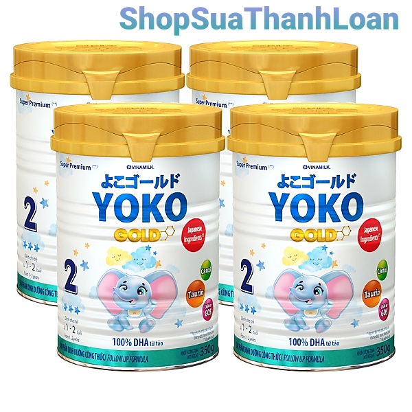 COMBO 4 LON SỮA BỘT VINAMILK YOKOGOLD 2 350G.