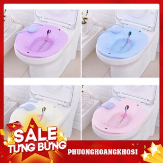 Bộ Chậu Xông Vùng Kín Sau Sinh Bằng Nhựa Gắn Bồn Cầu Để Nhà Tắm Tiện Lợi Với Vòi Tự Xịt Nước