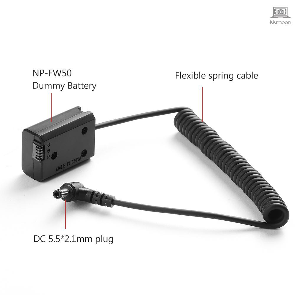 Andoer NP-FW50 Fully Decocded Dummy Battery Pack DC Coupler Connector for Sony A7 A7II A7R A7S A7RII A7SII A6000 A5000 ILDC Camera