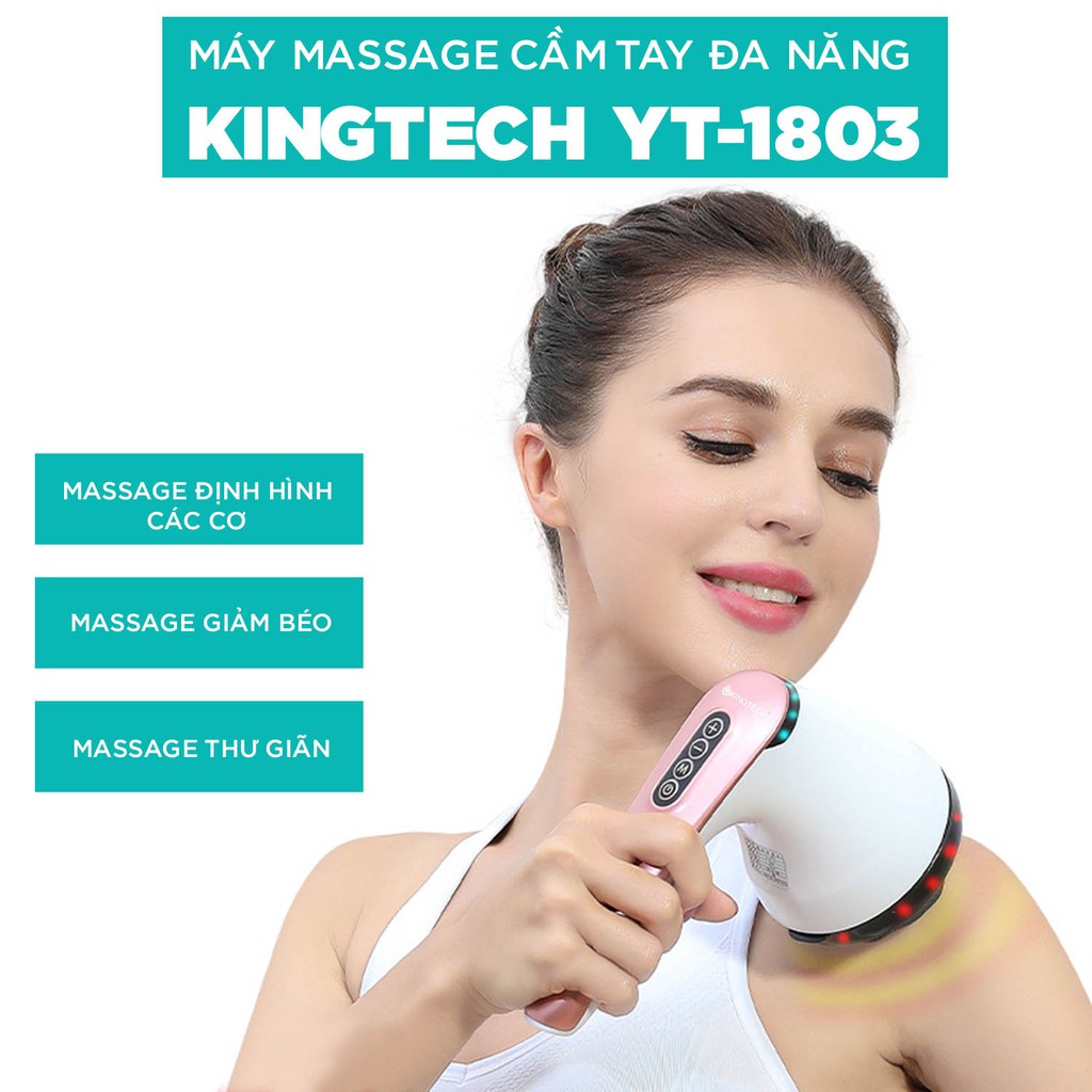 Máy Massage Cầm Tay Dành Cho Chị Em KINGTECH YT-1803 - Mát Xa Toàn Thân Đa Năng, Chuyên Eo Bụng, Cổ - Bảo Hành 12 Tháng