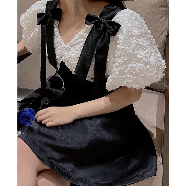 ĐẦM LÔNG TRẮNG PHỐI NHUNG NƠ VAI