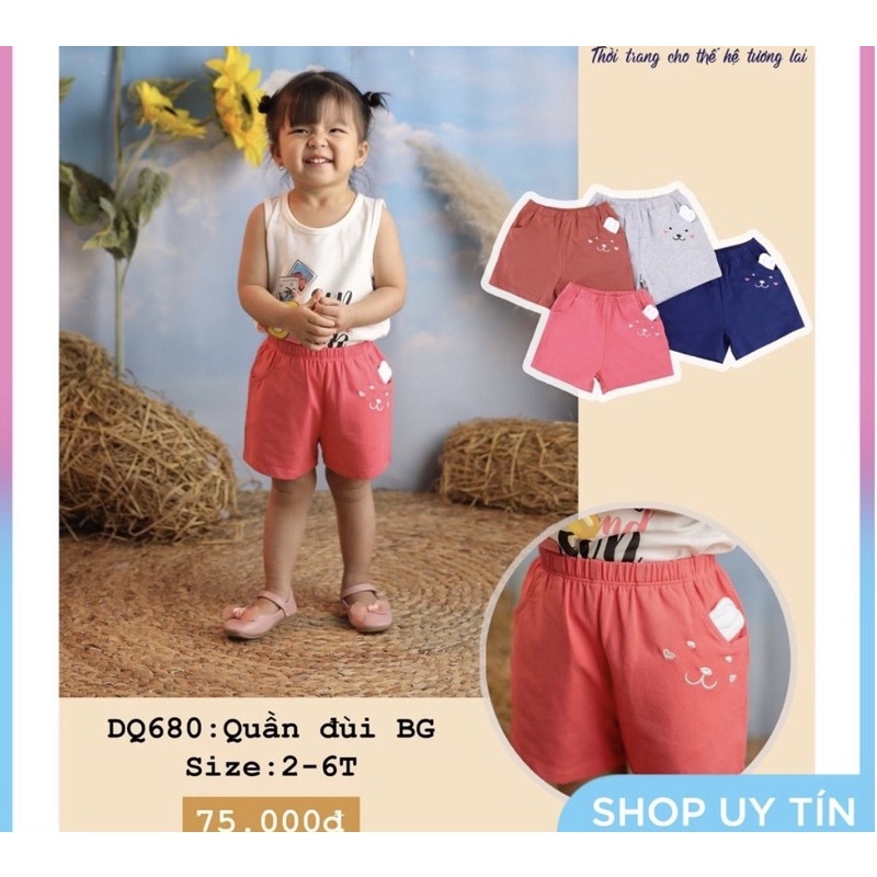 Áo gile lông QCCC siêu ấm - Quần đùi bé gái Dokma DQ680 2-6y