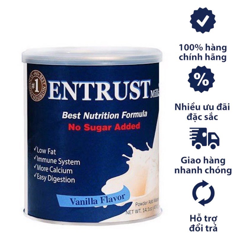 Sữa Bột Entrust Milk 400g Dành Cho Người Tiểu Đường Date 2023