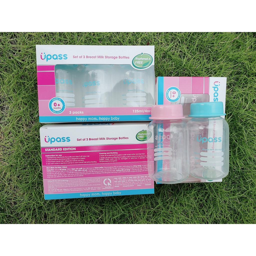 Bộ 3 bình trữ sữa Upass 125ml Thái Lan UP0030N