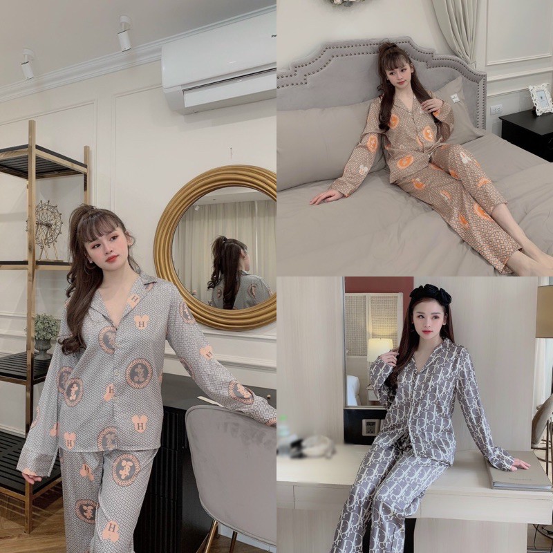 pijama nữ tay dài quần dài lụa sướt cao cấp