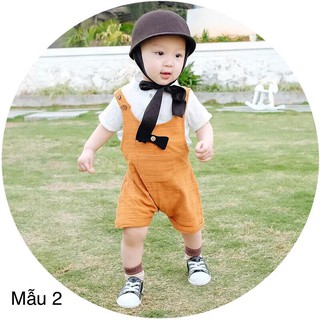 Set sơ mi yếm bé trai cao cấp