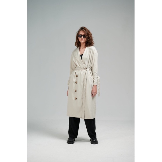 Áo khoác 2 hàng khuy- Kem | BigBuy360 - bigbuy360.vn