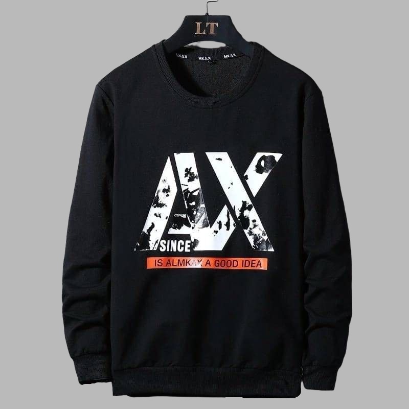 Ax SINCE Áo SWEATER Cổ Tròn Bằng Lông Cừu Dày Cao Cấp Đơn Giản Dành Cho Nam