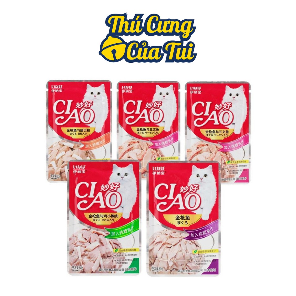 Thức Ăn Cho Mèo Pate Ciao Dạng Súp Gói 60g - Thú Cưng Của Tui