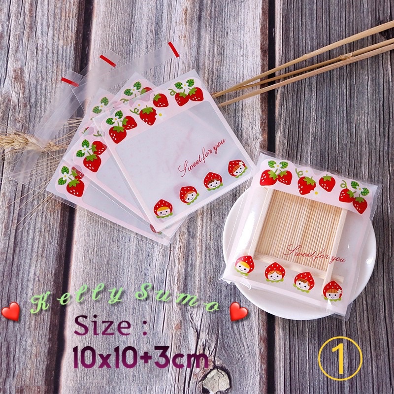 Combo 10/20/50 TÚI DÁN MIỆNG ĐỰNG BÁNH KẸO SIÊU KUTE SIZE 10