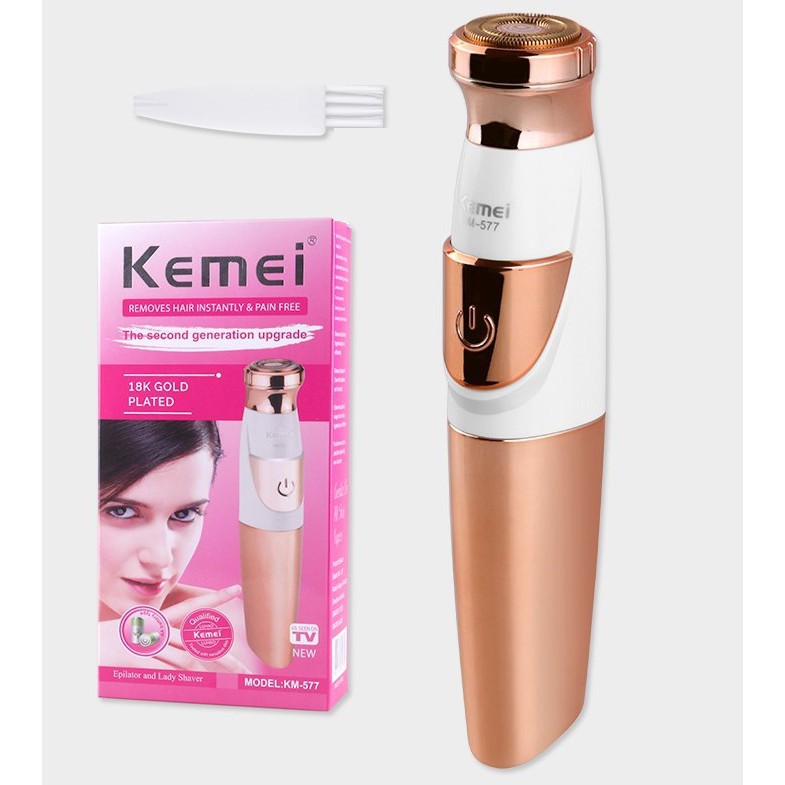 Máy tẩy lông toàn thân không đau thế hệ mới Kemei KM-577 cạo lông mặt không gây kích ứng