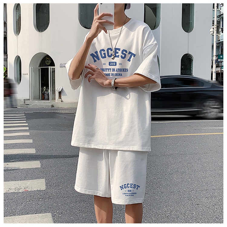 ( Freeship ) Bộ Đồ Thun Phối Chữ 2 Sản Phẩm Áo Kèm Quần Cực Kute Phong Cách Trẻ Trung Năng Động - Fom Dáng Nam Nữ