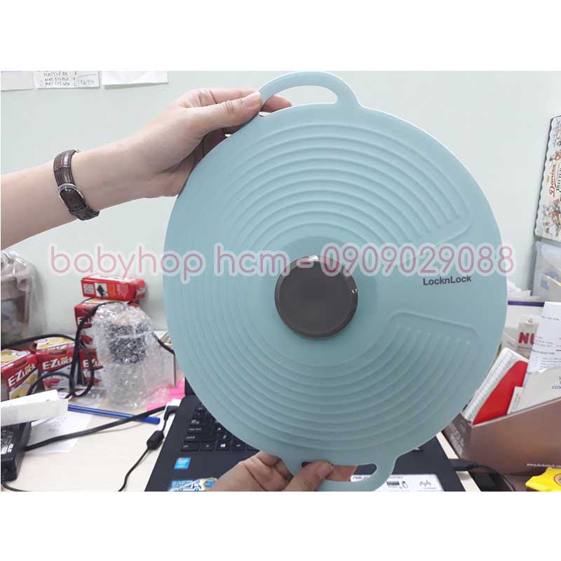 Nắp nồi silicone đa năng Lock&Lock CKT431MIT nắp đậy nồi, sử dụng được trong lò vi sóng - BABYHOPSG