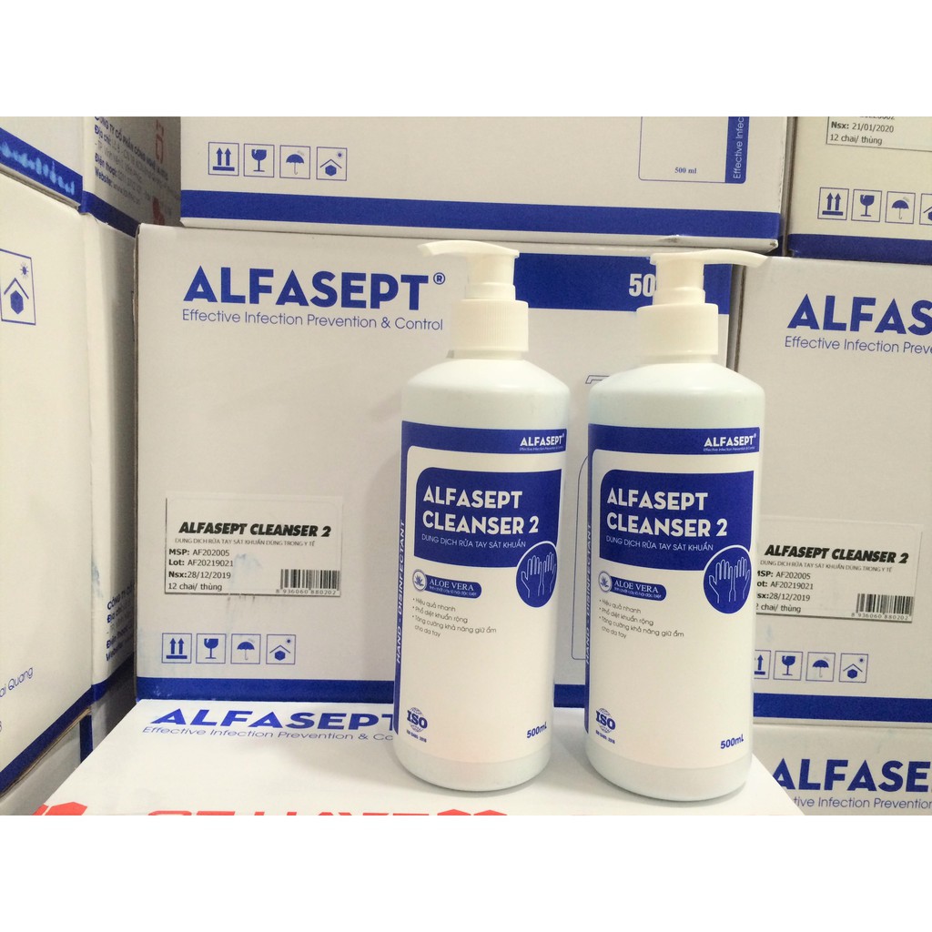 Dung dịch rửa tay diệt khuẩn Alfasept Cleanser 2 500ml (Xà phòng cần rửa lại với nước) | WebRaoVat - webraovat.net.vn