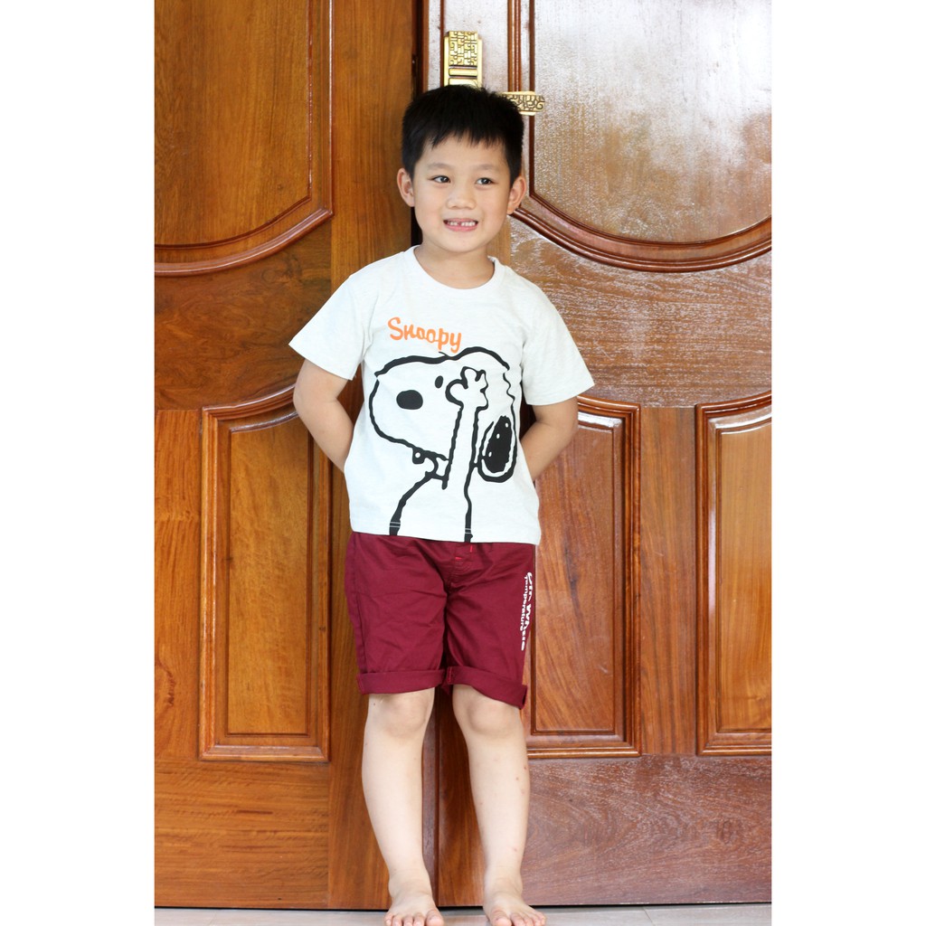 Áo thun bé trai quần áo bé trai sành điệu Snoopy chính hãng chất cotton siêu mềm mịn - Misolkids by huong274