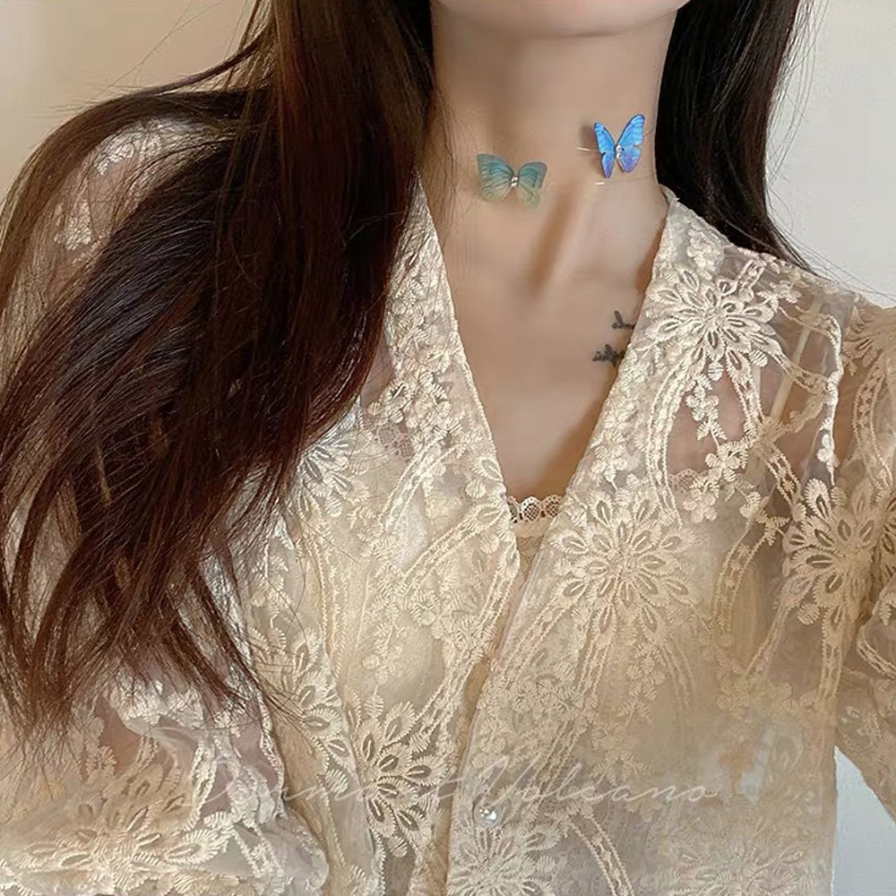 Vòng cổ choker mặt hình bướm kiểu dáng thời trang sang trọng cho nữ