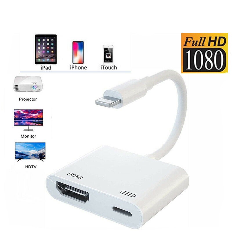 Full HD 1080P Lightning to HDMI Adapter Cable Digital Audio AV Converter For iPhone iPad