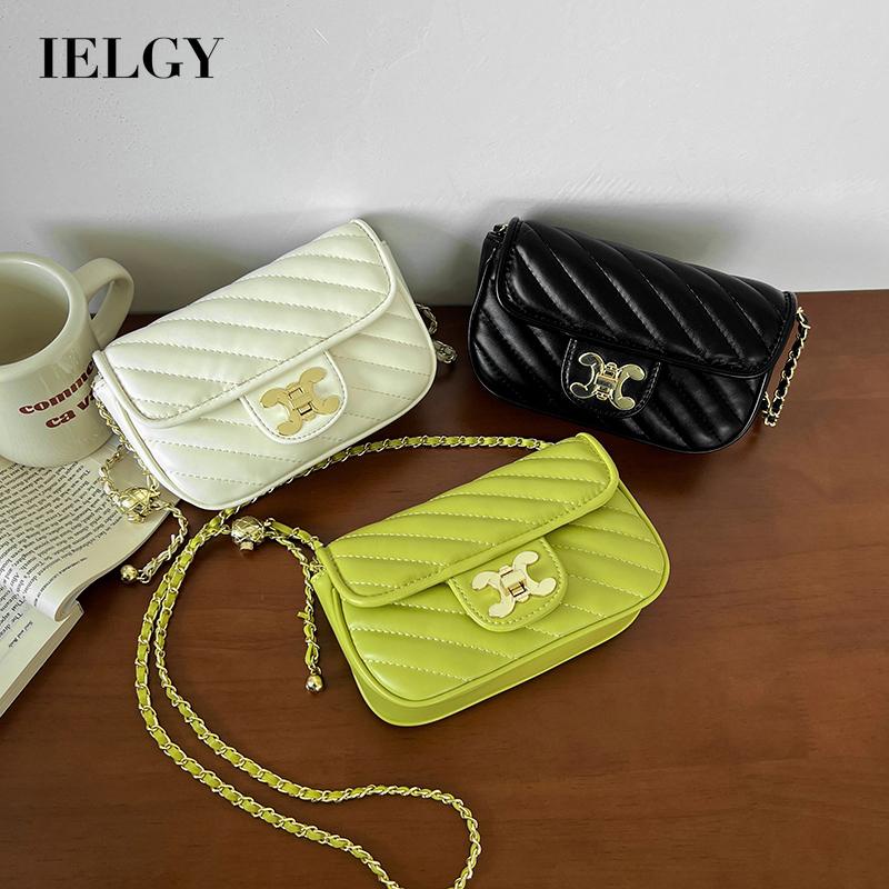 Túi đeo chéo IELGY phối dây xích phong cách Hàn Quốc thời trang cho nữ