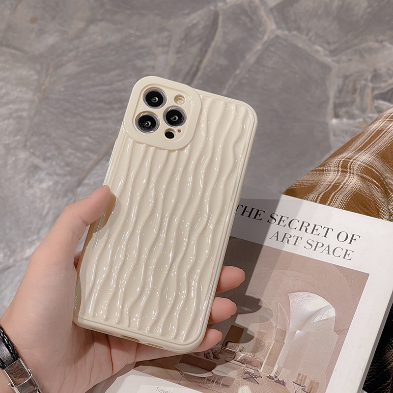 Ốp Điện Thoại TPU Dẻo Họa Tiết Kẻ Sọc Màu Be Bảo Vệ Camera Cho iPhone 14 13 12 Mini Pro Max 11 Xr Xs Max X 13Mini