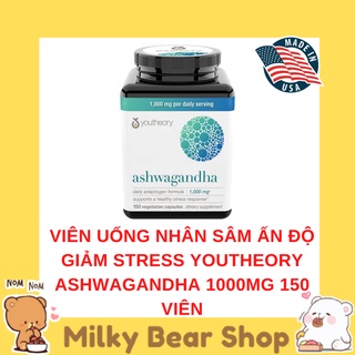 Viên uống nhân sâm ấn độ giảm stress youtheory ashwagandha 1000mg 150 viên