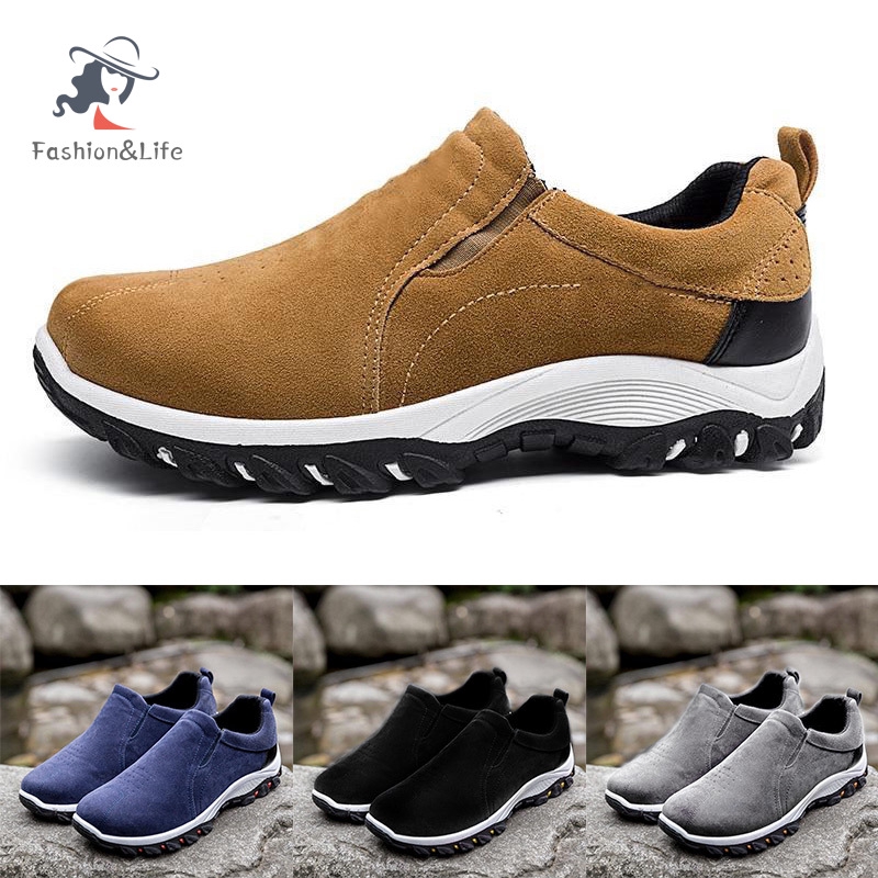 ✨F&amp;L✨ 1 Pair Men Hiking Shoes Breathable Anti-slip Waterproof for Outdoor Climbing