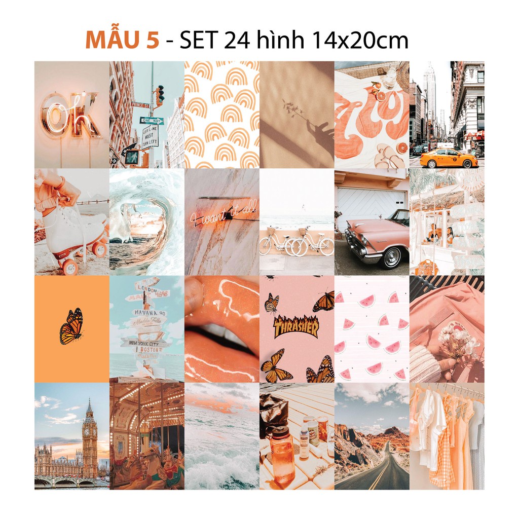 Postcard decor vintage dán tường phòng ngủ sticker cute decal 1300