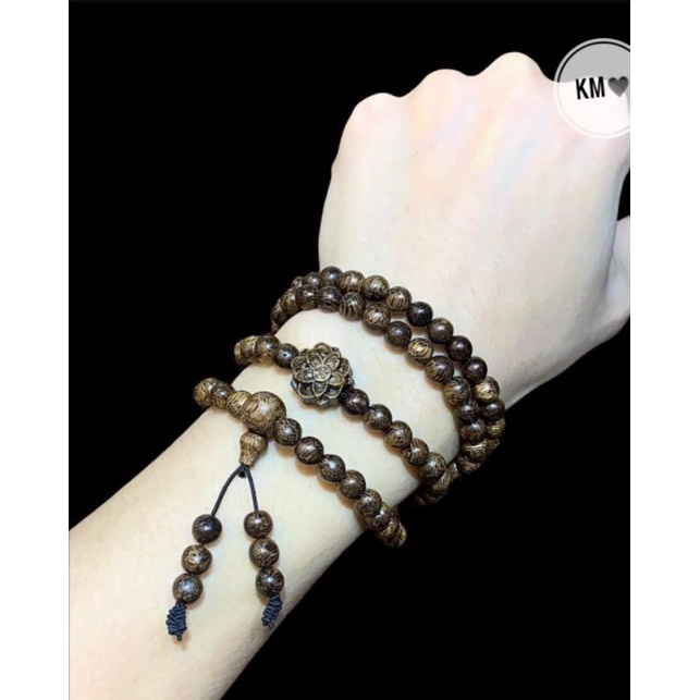 Vòng Tay Trầm Hương -Chuỗi Vòng 108 Hạt ,Trầm Hoa Sen .