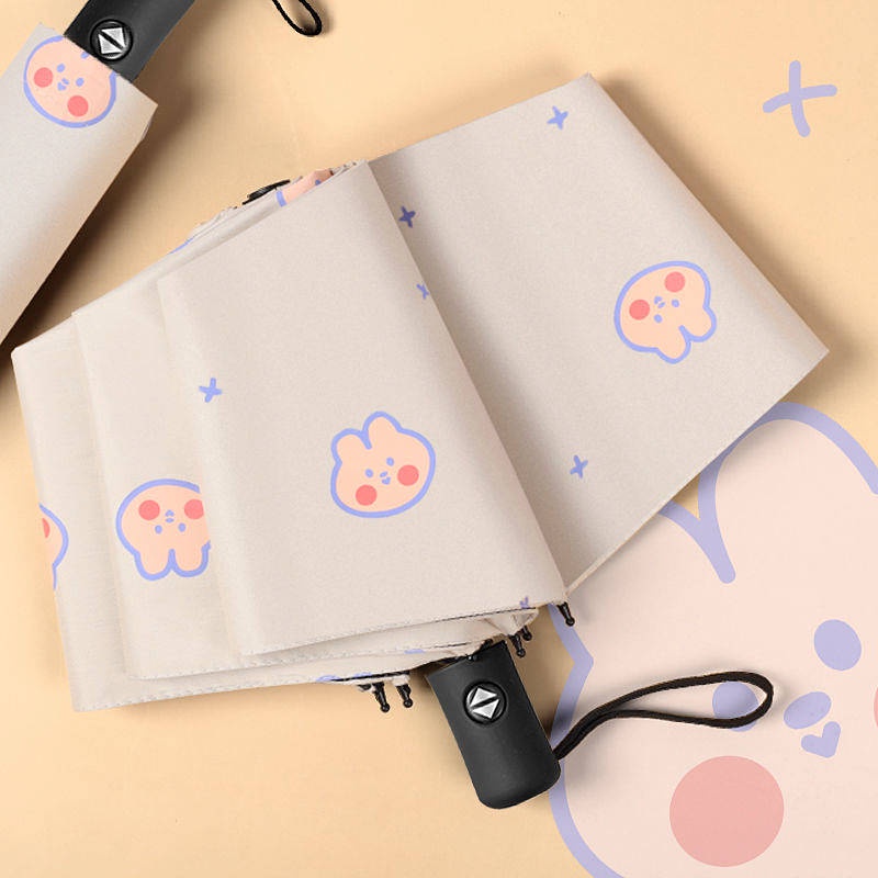 Automatic Umbrella Women's Folding Rain and Rain Dual-Use Sun Umbrella plus-Sized Size Retro Japanese Cute Student Sun Umbrella yNxm