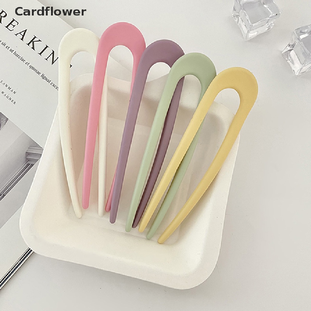 1 Kẹp Tóc Nhựa Hình Chữ U Màu Trơn Thời Trang Cho Nữ