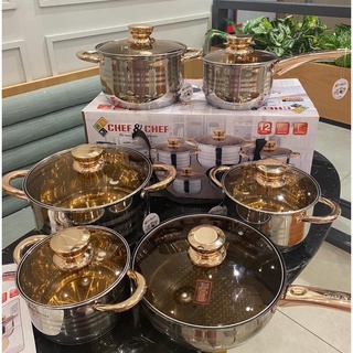 BỘ NỒI 6 MÓN VUNG KÍNH CHEF & CHEF [KHOGIASI]