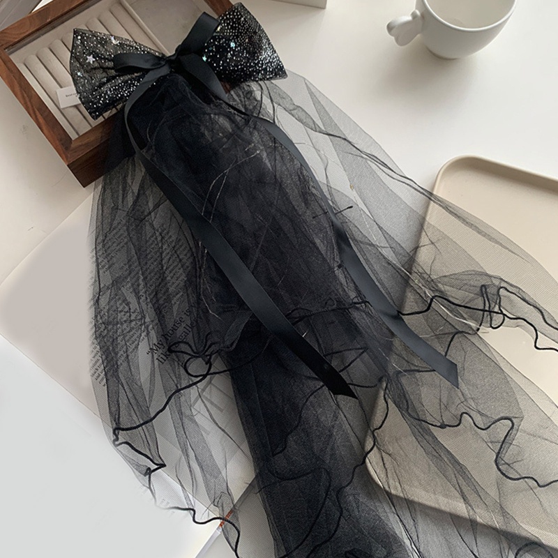 Kẹp Tóc Hình Nơ Đôi Có Mạng Che Mặt Phát Sáng Dành Cho Người Lớn Và Trẻ Em