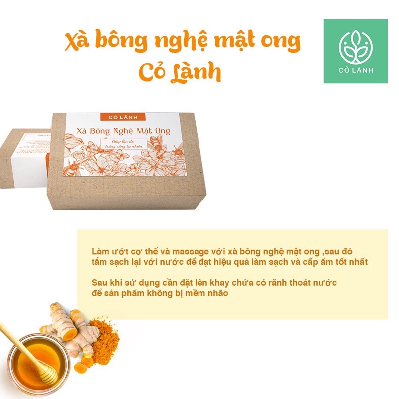 Xà bông nghệ mật ong Cỏ Lành 100G - Giúp da sạch sâu, trắng sáng hồng hào