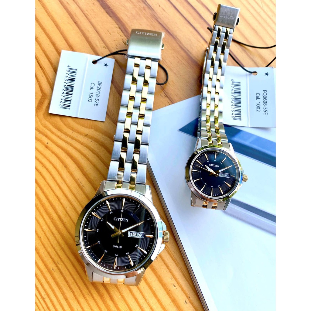 Đồng hồ cặp đôi nam nữ Citizen BF2018-55E & EQ0608-55E