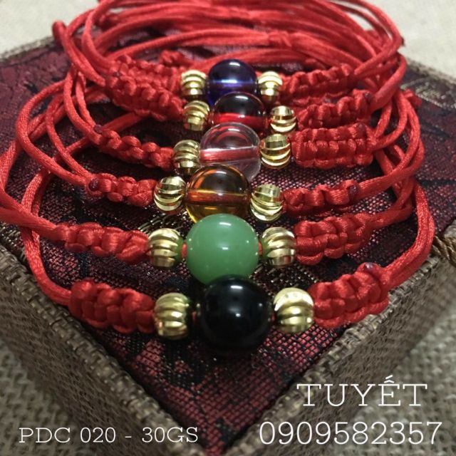 DÂY  CHỈ  ĐỎ MIX  CHAM MÀU VÀNG
