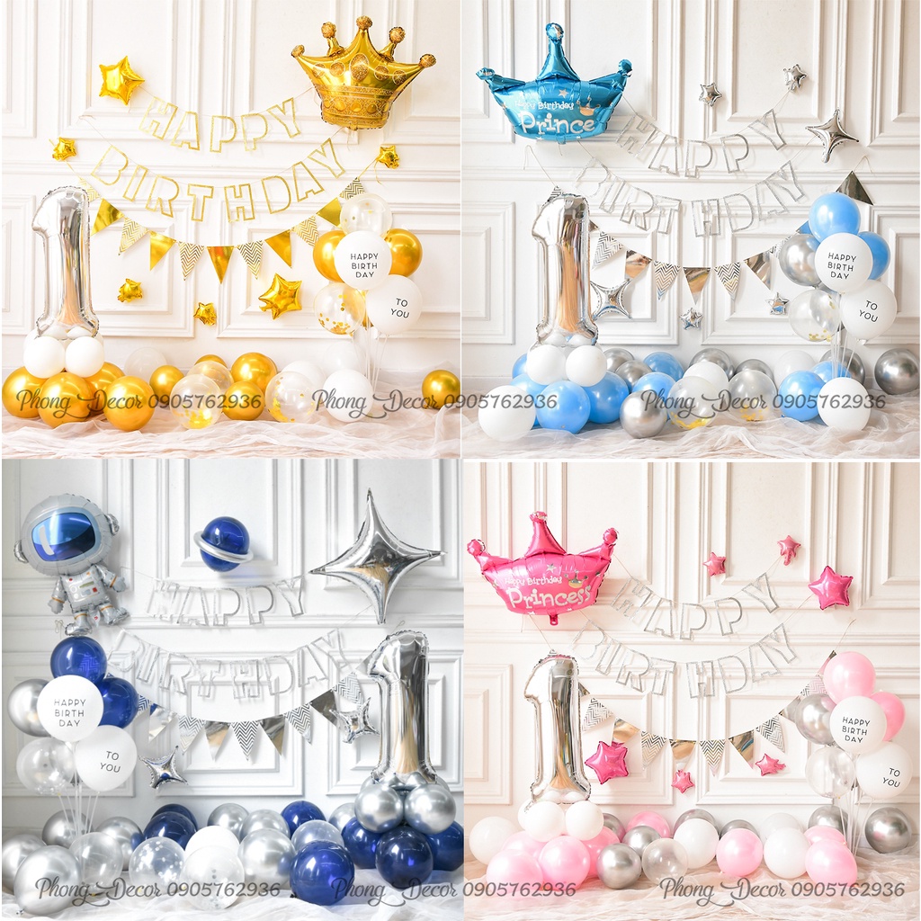 2 bóng in chữ happy birthday+ to you