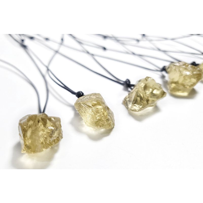 Dây chuyền Citrine thô tự nhiên dây rút điều chỉnh độ dài unisex