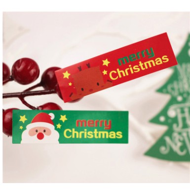 Set 8 nhãn dán trang trí túi bánh, hộp bánh chủ đề Noel, Xmas mẫu 2