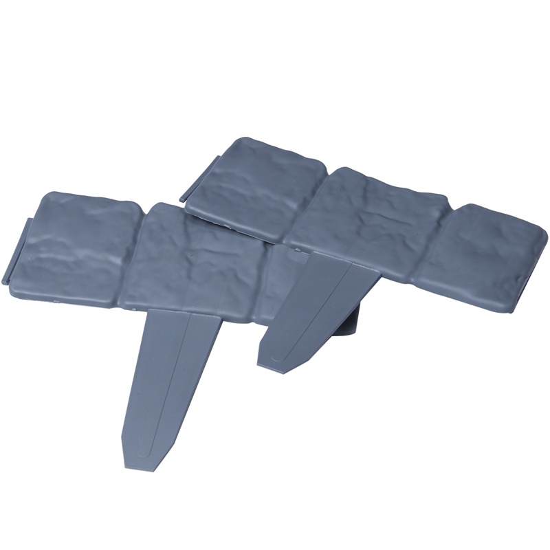 Bộ 12 Hàng Rào Nhựa Màu Xám Hiệu Ứng Đá Cuội Trang Trí Sân Vườn