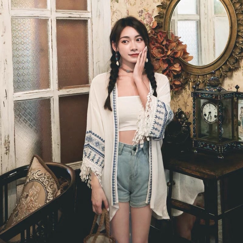 Áo cadigan boho tua rua nữ hàng Quảng Châu order