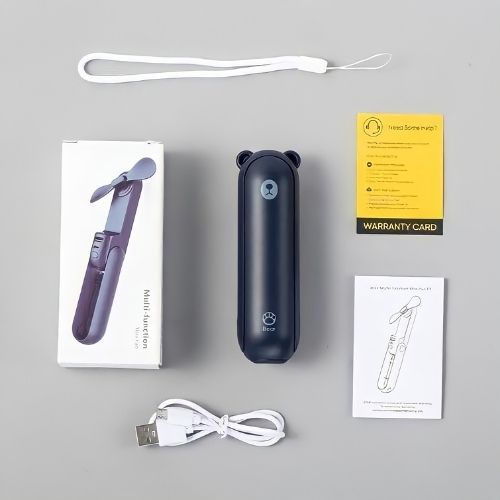 Quạt Pin Cầm Tay Kiêm Sạc Dự Phòng Sử Dụng Liên Tục 24h Có Đèn LED Pin 20000mA