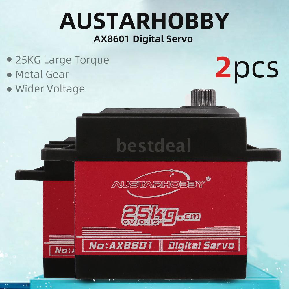 Bộ 2 Động Cơ Servo Austar Ax8601 25kg Chống Nước Cho Xe Điều Khiển Từ Xa Traxxas Hsp