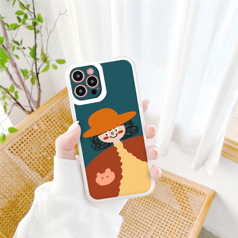 Ốp lưng iphone Cô gái tinh nghịch cạnh vuông lỗ camera 6/6splus/7/7plus/8/8plus/x/xr/xs/11/12/13/pro/promax tr1160