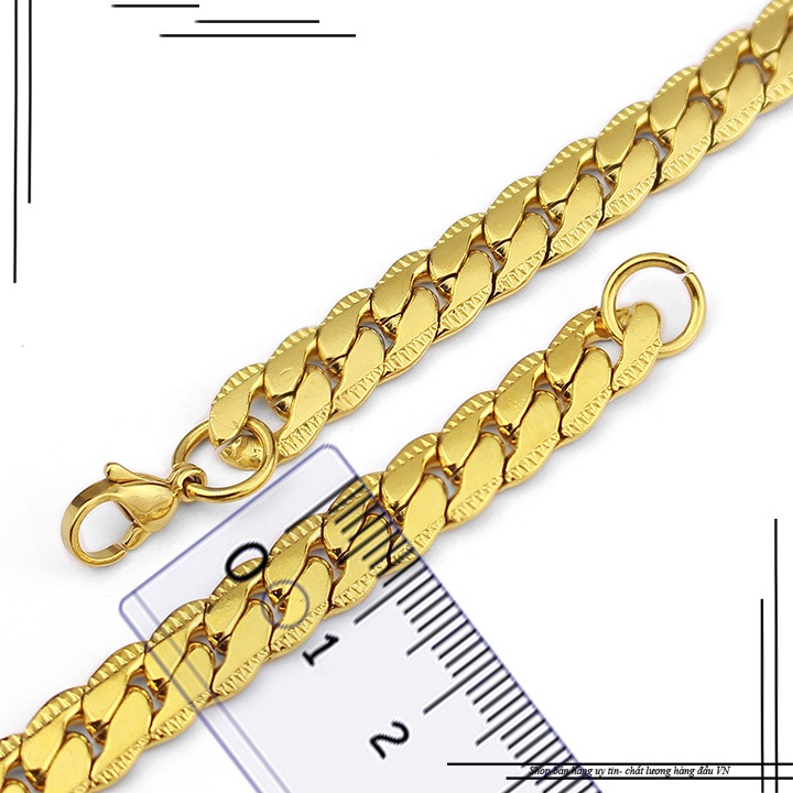 Dây chuyền nam inox kiểu lặc chạm khít 2 bên mạ vàng siêu đẹp, bền màu, sang trọng thể hiện đẳng cấp phái mạnh