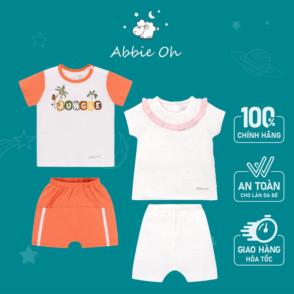 Bộ quần áo cho bé đồ bộ bé trai và bé gái cộc tay ABBIEOH | 0-24 Tháng | BO281-284-405-407
