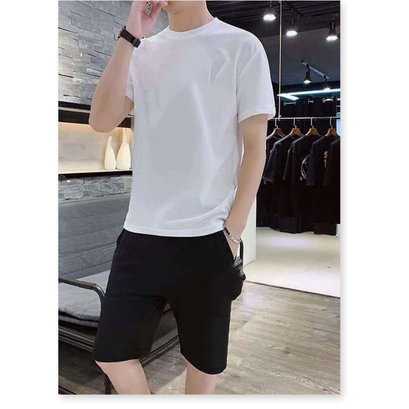 Thanh lý Áo thun nam màu trắng vải thông hơi cực tốt dành may đồ thể thao