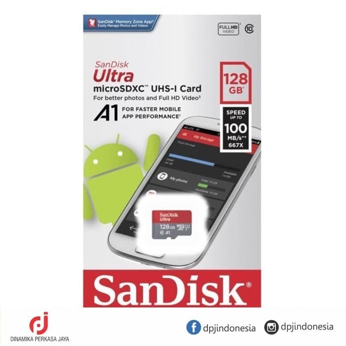 Micro Sd Sandisk Ultra Xc Uhs-I A1 128gb 100mb / S