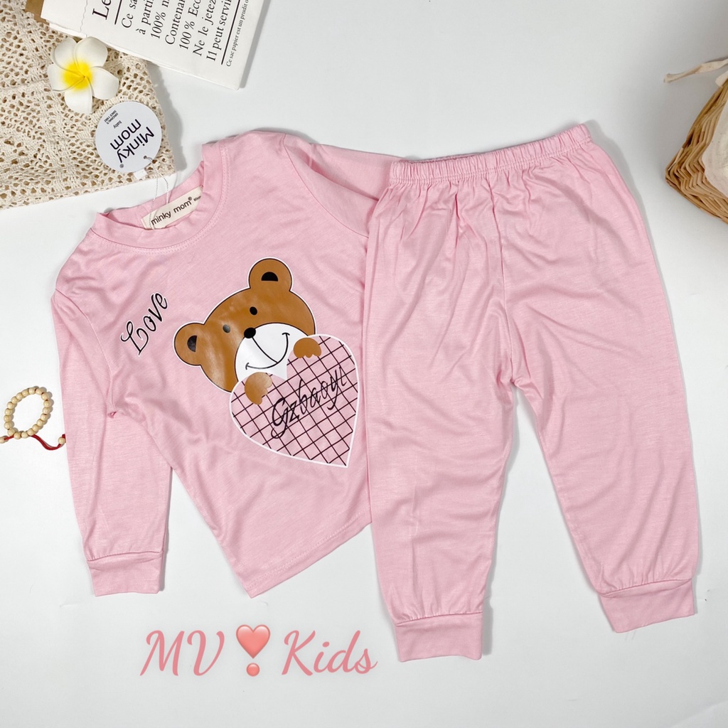 [SALE] Bộ Quần Áo Bé Gái, Bé Trai Minky Mom Vải Thun Lạnh Hoạ Tiết Sư Tử Meow MKDTL03